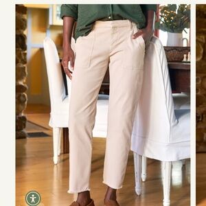 Frank & Eileen Blackrock Utility Pants Khaki Size 4 Italian Peached Twill